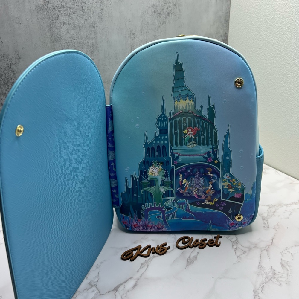 Loungefly Disney The Little Mermaid Castle Mini Backpack - Picture 8 of 12